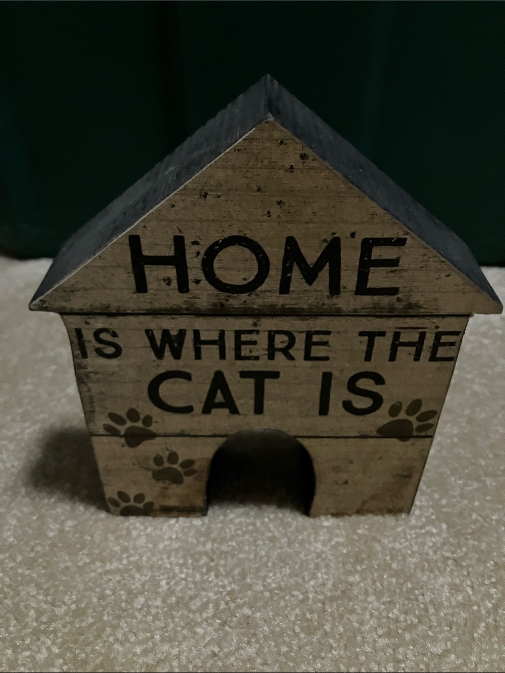 Rustic Black & Tan 'Home Is Where The Cat Is' Decorative House Sign